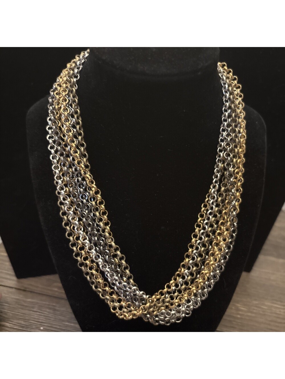 Erica Lyons NWT Multiple Colored Chain Necklace 10 Layered Chains Approx 18”